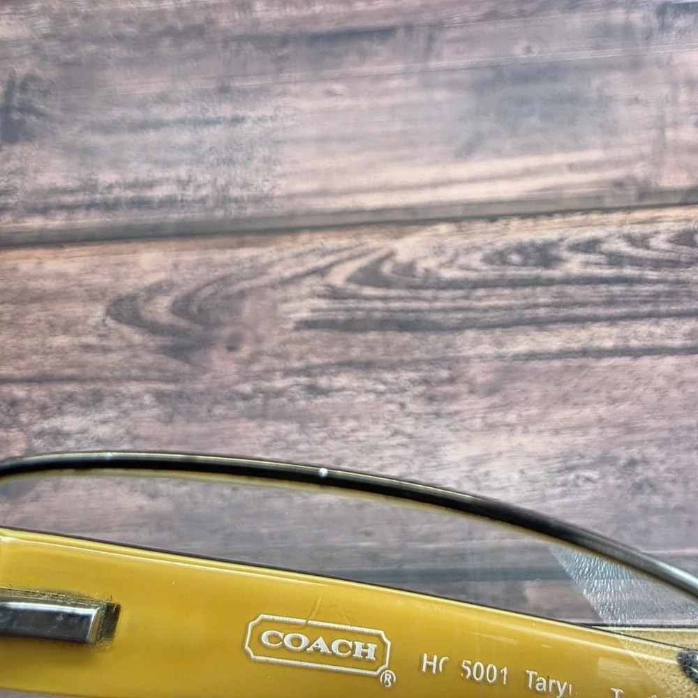 Coach HC 5001 Taryn Dark Brown Yellow Rectangle Eyeglass Frames 52-16-135